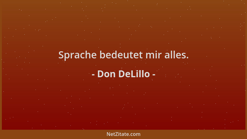 Don DeLillo - Sprache bedeutet mir alles....