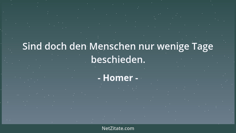 Homer - Sind doch den Menschen nur wenige Tage beschieden....