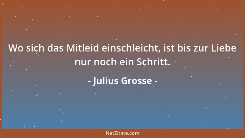 Julius Grosse - Wo sich das Mitleid einschleicht, ist bis zur Liebe nur noch ein Schritt....