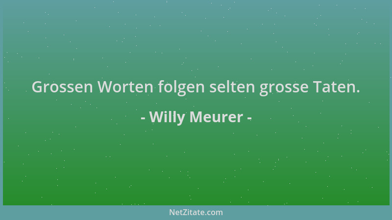 Willy Meurer - Grossen Worten folgen selten grosse Taten....