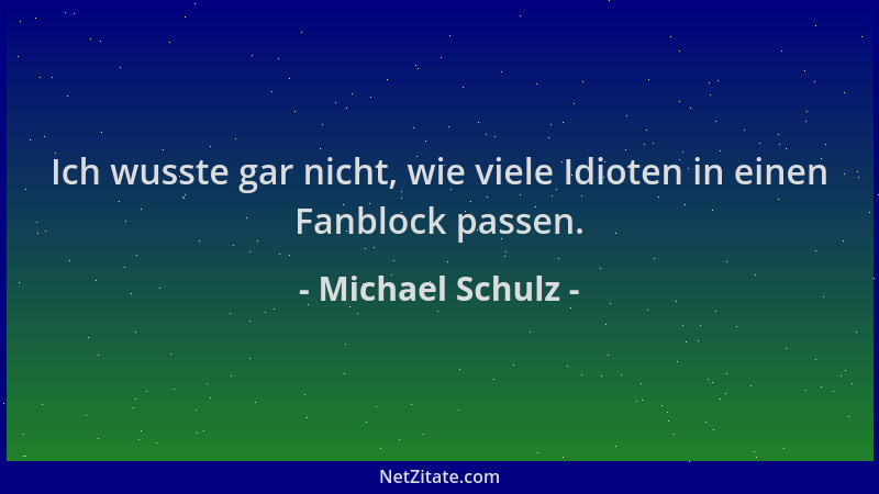 Michael Schulz - Ich wusste gar nicht, wie viele Idioten in einen Fanblock passen....