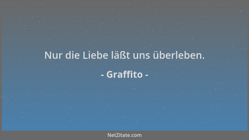 Graffito - Nur die Liebe läßt uns überleben....