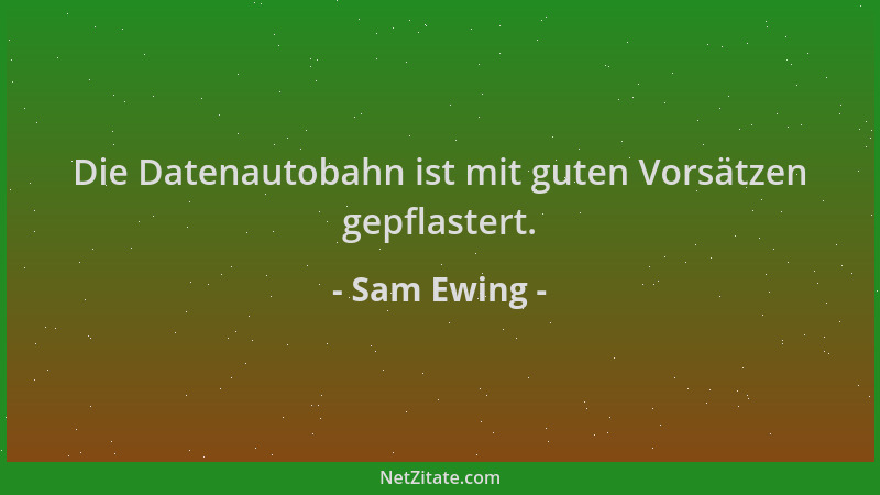 Sam Ewing - Die Datenautobahn ist mit guten Vorsätzen gepflastert....