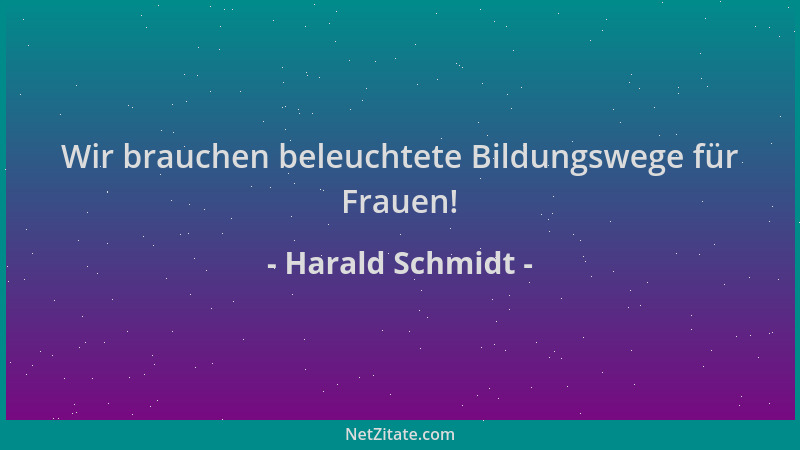 Harald Schmidt - Wir brauchen beleuchtete Bildungswege für Frauen!...