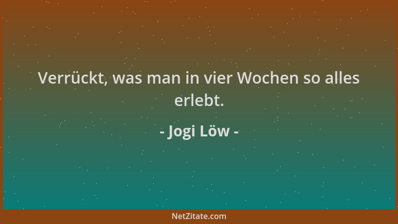 Jogi Löw - Verrückt, was man in vier Wochen so alles erlebt....