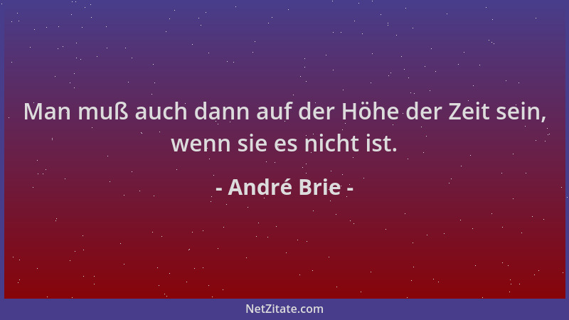 André Brie - Man muß auch dann auf der Höhe der Zeit sein, wenn sie es nicht ist....