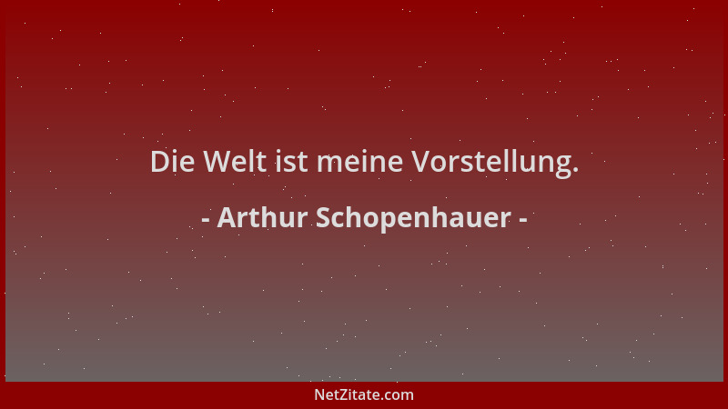 Arthur Schopenhauer - Die Welt ist meine Vorstellung....