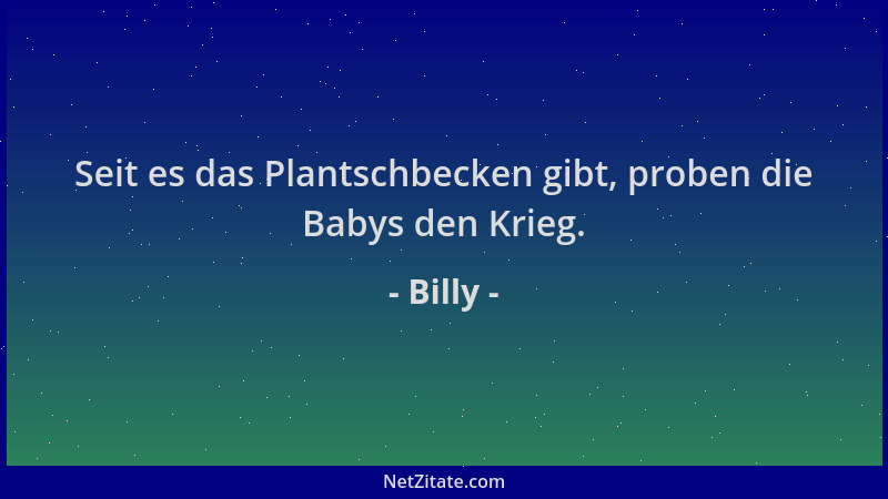 Billy - Seit es das Plantschbecken gibt, proben die Babys den Krieg....