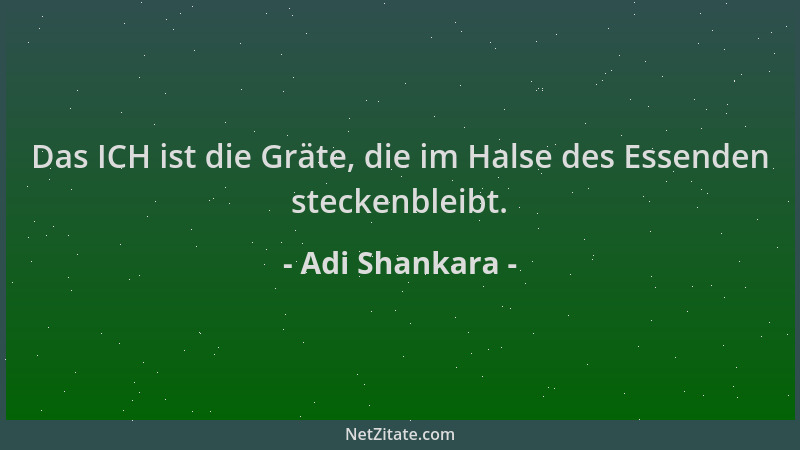 Adi Shankara - Das ICH ist die Gräte, die im Halse des Essenden steckenbleibt....