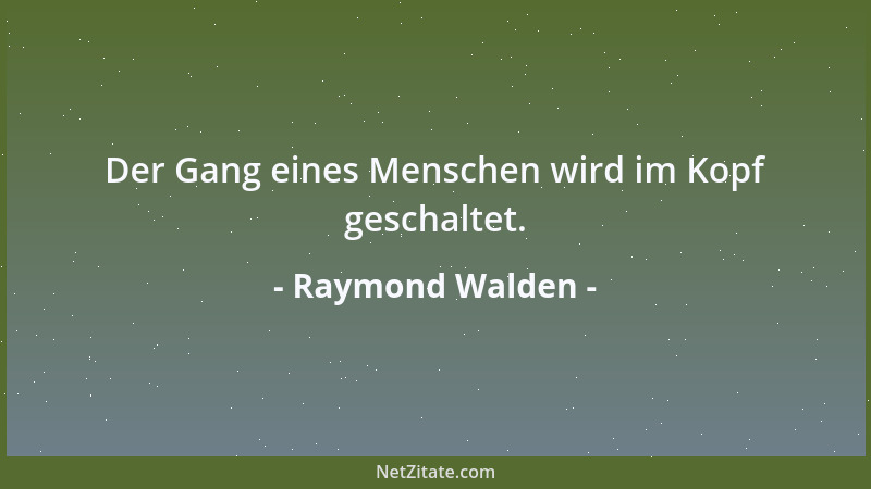 Raymond Walden - Der Gang eines Menschen wird im Kopf geschaltet....