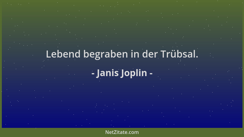 Janis Joplin - Lebend begraben in der Trübsal....