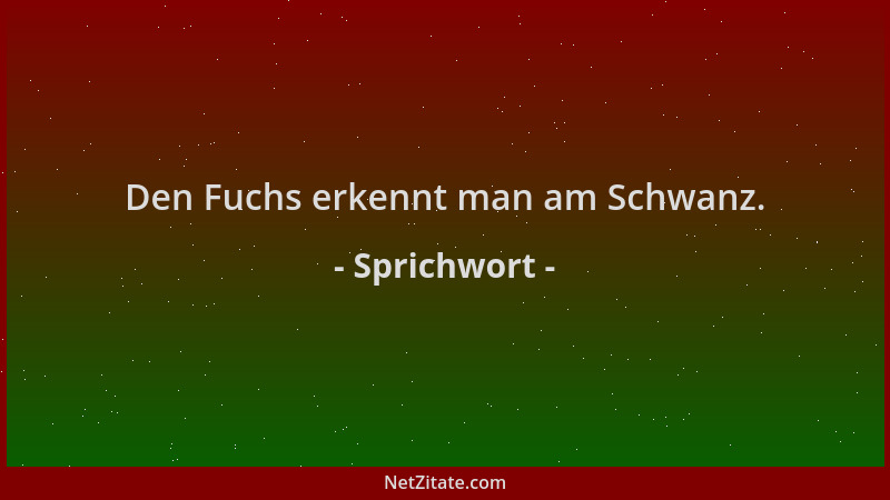 Sprichwort - Den Fuchs erkennt man am Schwanz....