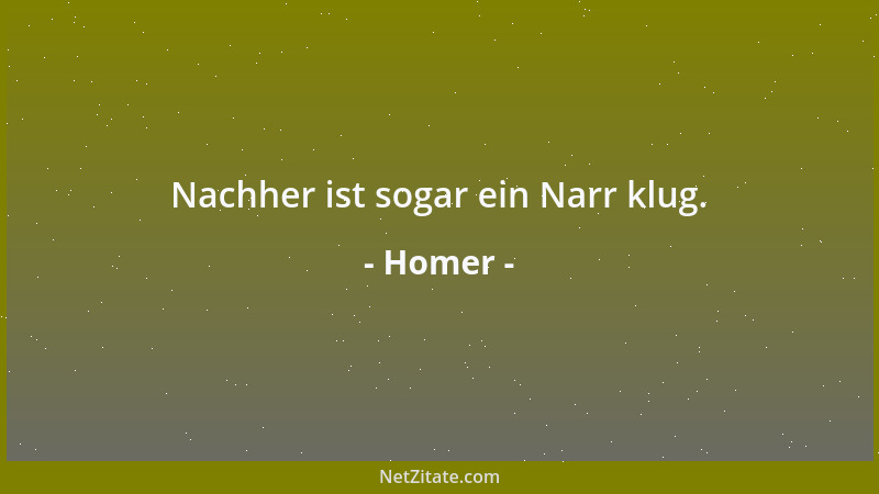 Homer - Nachher ist sogar ein Narr klug....