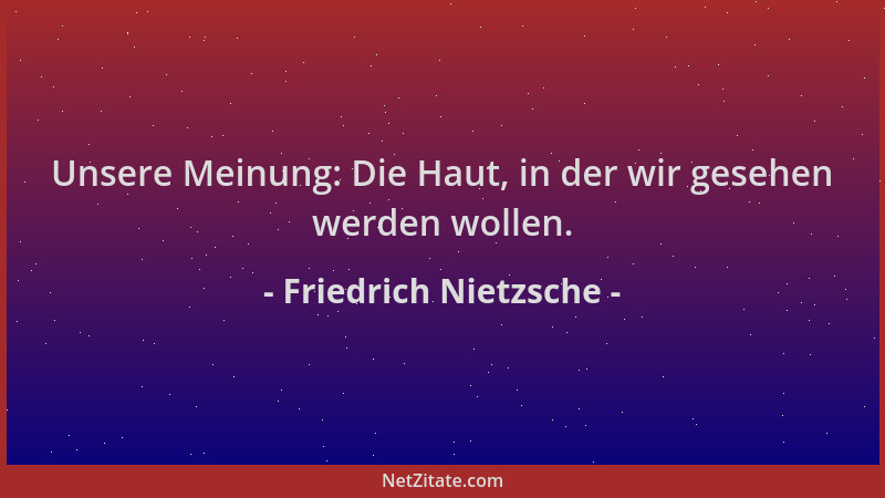 Friedrich Nietzsche - Unsere Meinung: Die Haut, in der wir gesehen werden wollen....