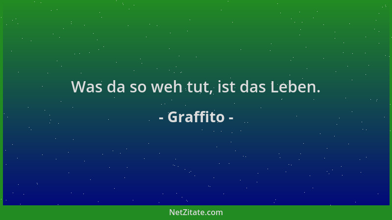 Graffito - Was da so weh tut, ist das Leben....