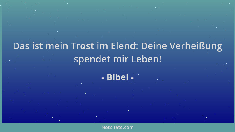 Bibel - Das ist mein Trost im Elend: Deine Verheißung spendet mir Leben!...
