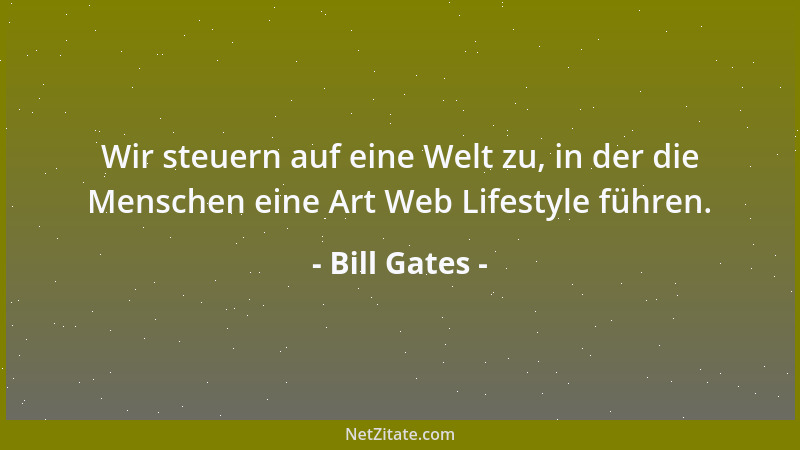 Bill Gates - Wir steuern auf eine Welt zu, in der die Menschen eine Art Web Lifestyle führen....