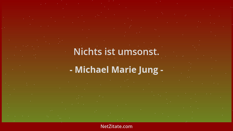 Michael Marie Jung - Nichts ist umsonst....