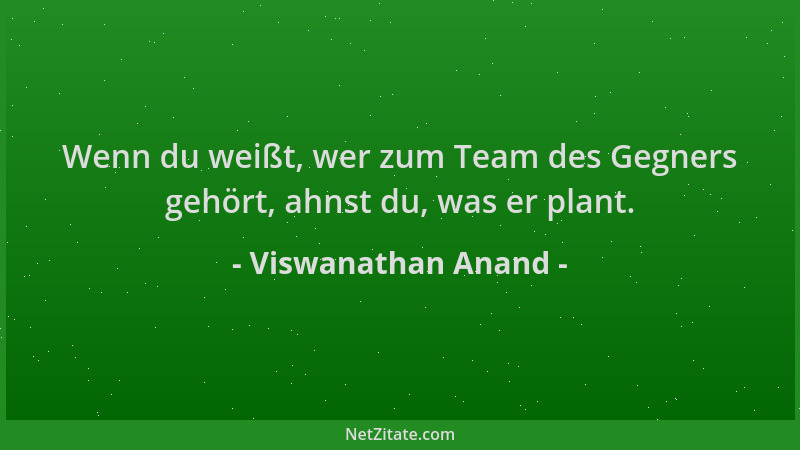 Viswanathan Anand - Wenn du weißt, wer zum Team des Gegners gehört, ahnst du, was er plant....