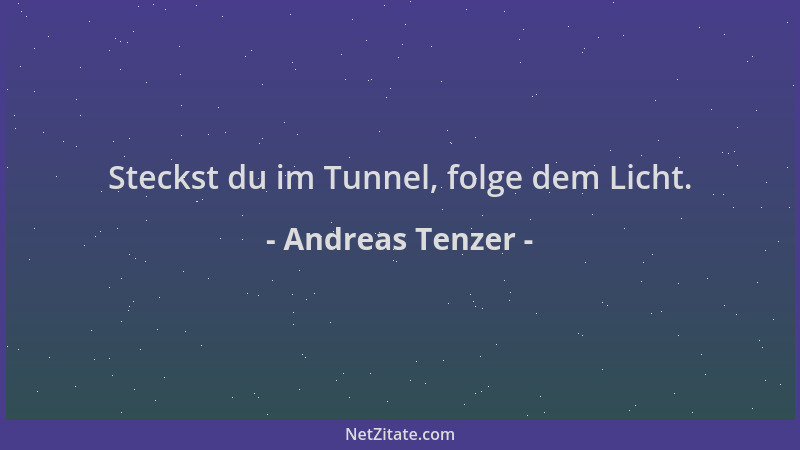 Andreas Tenzer - Steckst du im Tunnel, folge dem Licht....