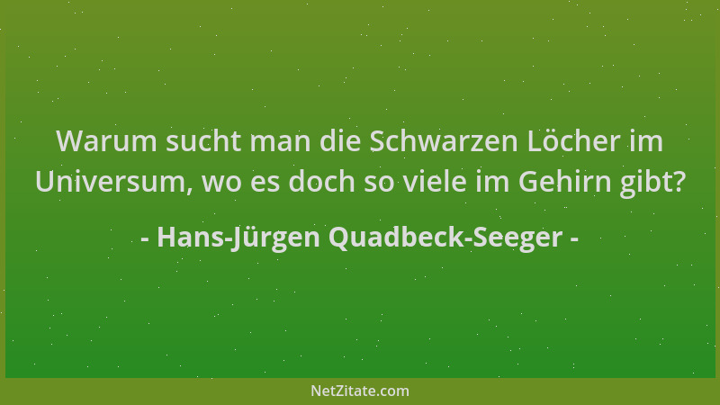 Hans-Jürgen Quadbeck-Seeger - Warum sucht man die Schwarzen Löcher im Universum, wo es doch so viele im Gehirn gibt?...