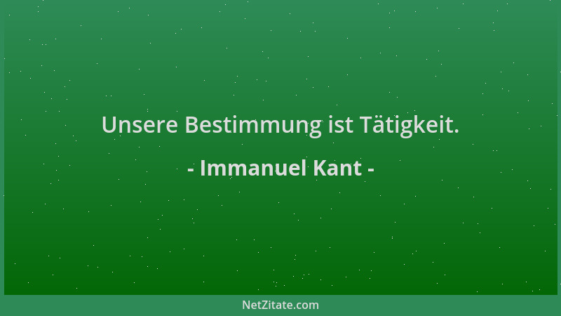 Immanuel Kant - Unsere Bestimmung ist Tätigkeit....