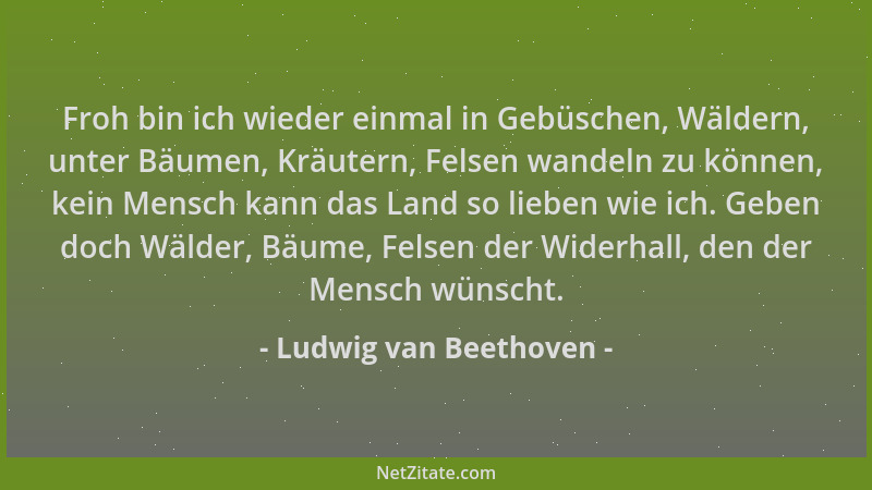 Ludwig van Beethoven - Froh bin ich wieder einmal in Gebüschen, Wäldern, unter Bäumen, Kräutern, Felsen wandeln zu können,...