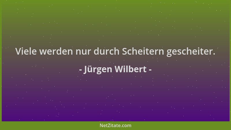Jürgen Wilbert - Viele werden nur durch Scheitern gescheiter....
