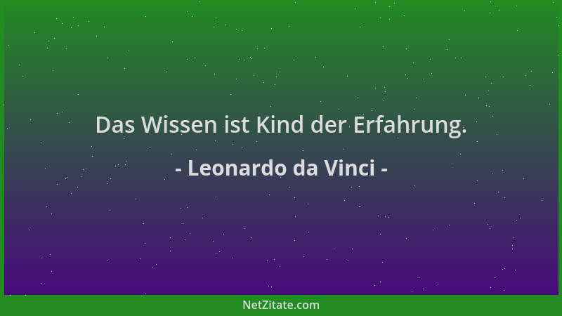Leonardo da Vinci - Das Wissen ist Kind der Erfahrung....