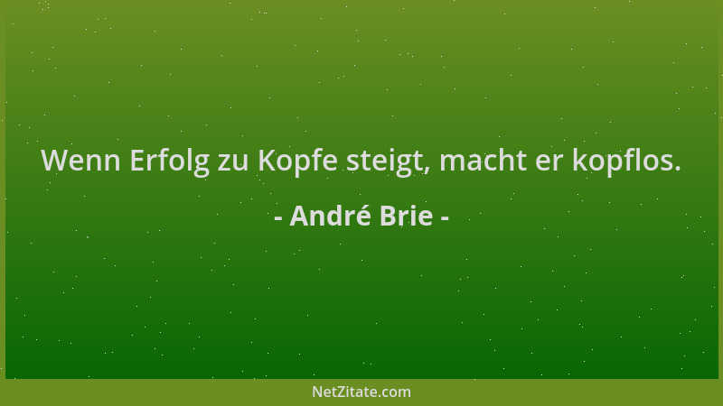 André Brie - Wenn Erfolg zu Kopfe steigt, macht er kopflos....