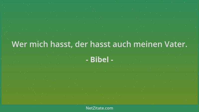 Bibel - Wer mich hasst, der hasst auch meinen Vater....