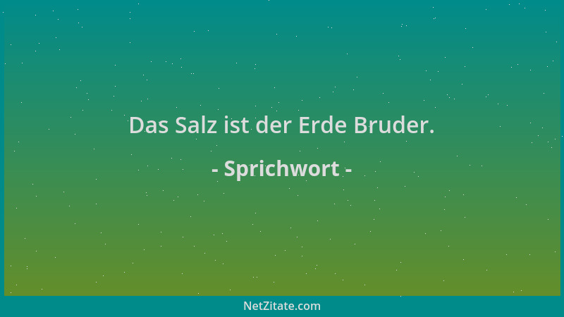 Sprichwort - Das Salz ist der Erde Bruder....