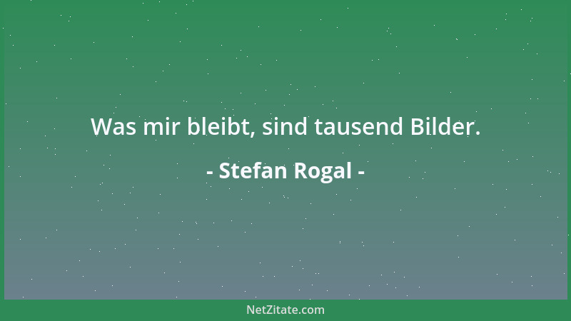 Stefan Rogal - Was mir bleibt, sind tausend Bilder....