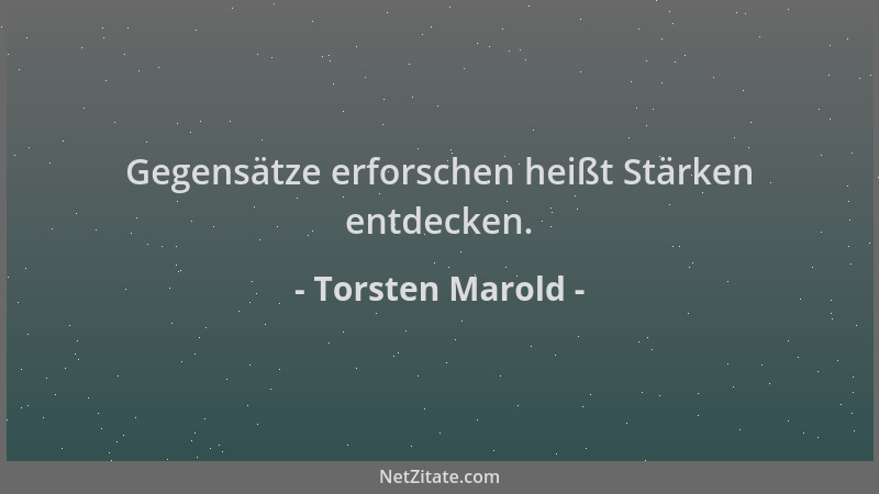 Torsten Marold - Gegensätze erforschen heißt Stärken entdecken....