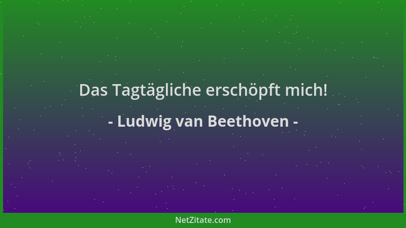 Ludwig van Beethoven - Das Tagtägliche erschöpft mich!...