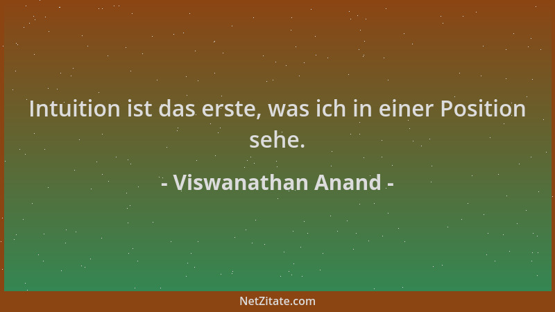 Viswanathan Anand - Intuition ist das erste, was ich in einer Position sehe....