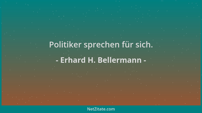 Erhard H. Bellermann - Politiker sprechen für sich....