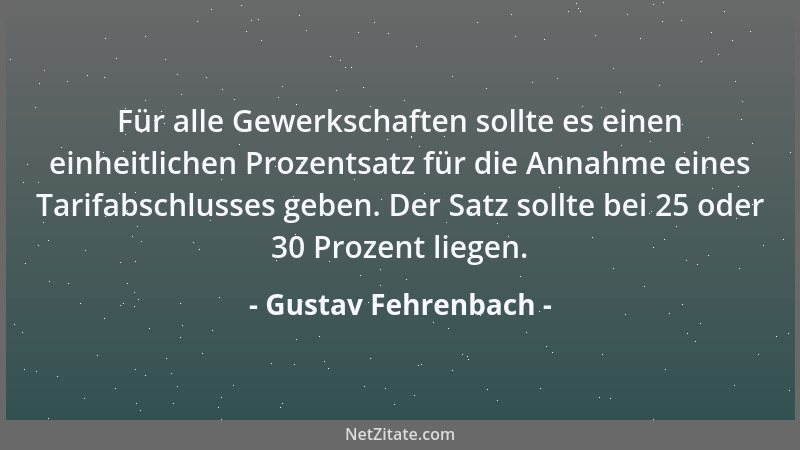 Gustav Fehrenbach - Für alle Gewerkschaften sollte es einen einheitlichen Prozentsatz für die Annahme eines Tarifabschlusse...