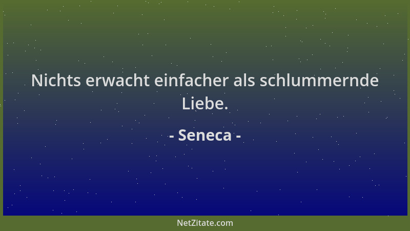Seneca - Nichts erwacht einfacher als schlummernde Liebe....