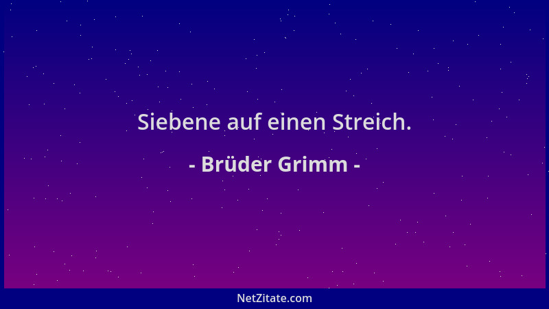 Brüder Grimm - Siebene auf einen Streich....