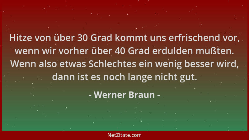 Werner Braun - Hitze von über 30 Grad kommt uns erfrischend vor, wenn wir vorher über 40 Grad erdulden mußten. Wenn also et...