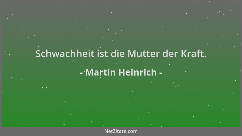 Martin Heinrich - Schwachheit ist die Mutter der Kraft....