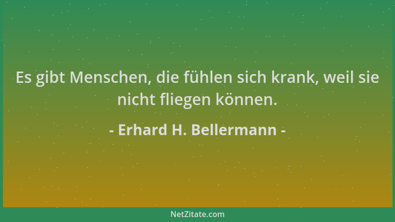 Erhard H. Bellermann - Es gibt Menschen, die fühlen sich krank, weil sie nicht fliegen können....