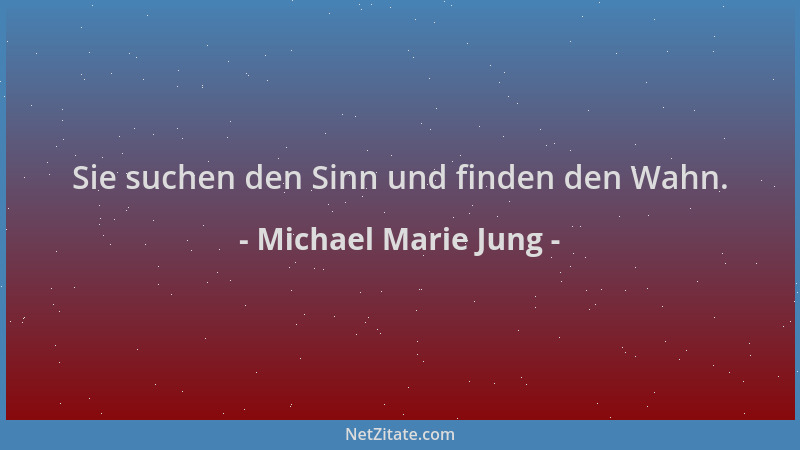 Michael Marie Jung - Sie suchen den Sinn und finden den Wahn....