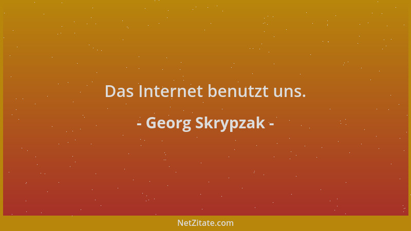 Georg Skrypzak - Das Internet benutzt uns....