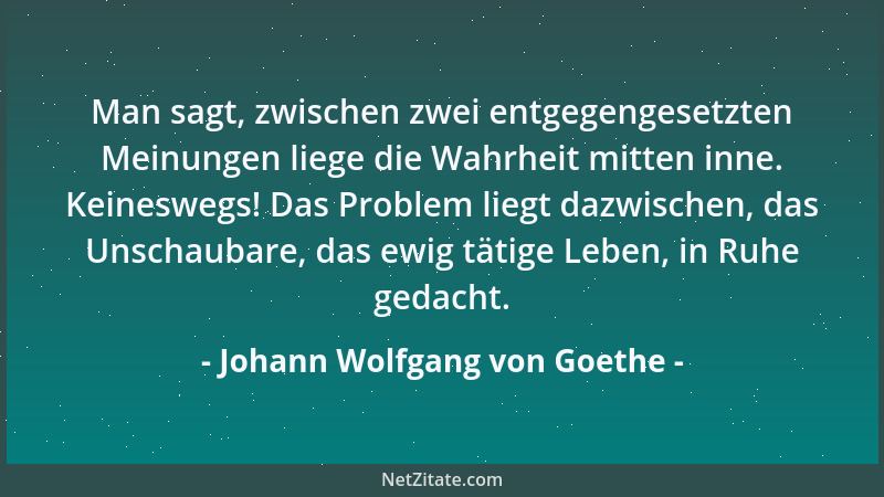 Johann Wolfgang von Goethe - Wer nicht neugierig ist, erfährt nichts....
