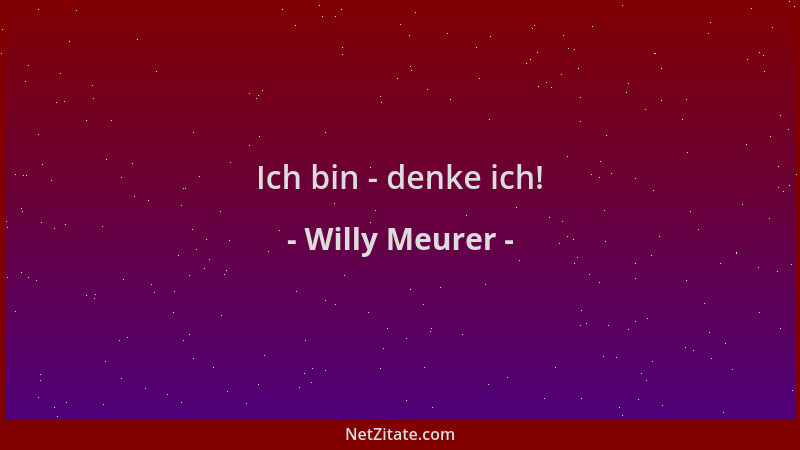 Willy Meurer - Ich bin - denke ich!...