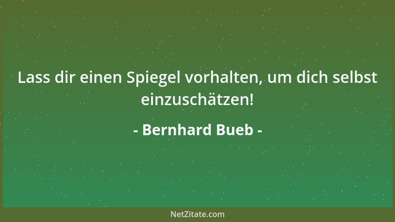 Bernhard Bueb - Lass dir einen Spiegel vorhalten, um dich selbst einzuschätzen!...