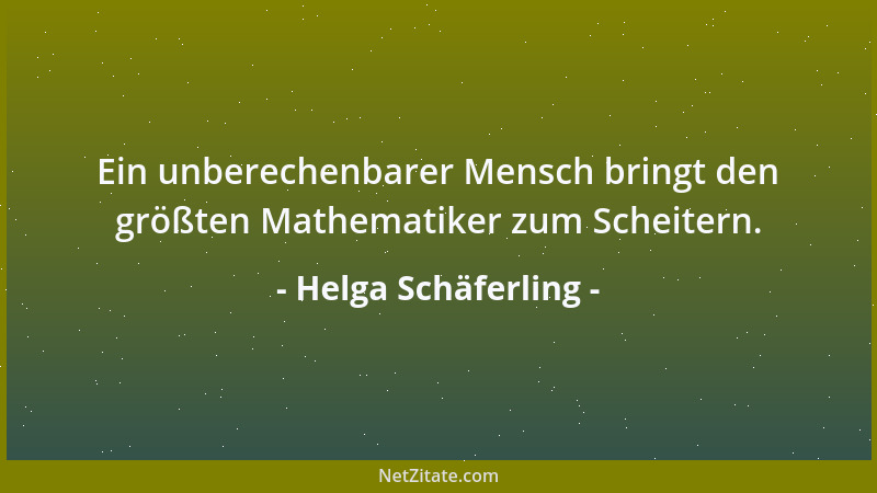 Helga Schäferling - Ein unberechenbarer Mensch bringt den größten Mathematiker zum Scheitern....