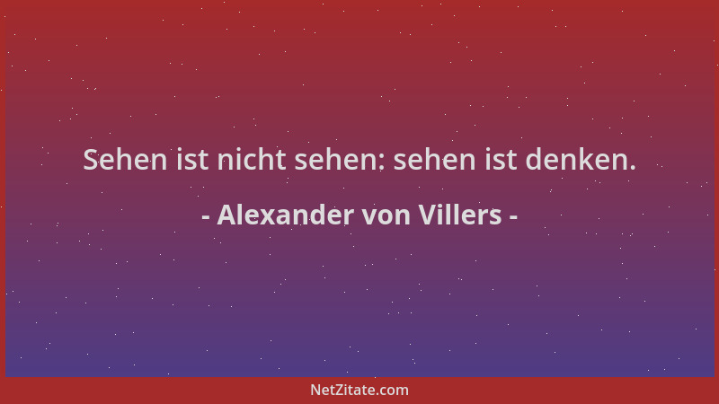 Alexander von Villers - Sehen ist nicht sehen: sehen ist denken....